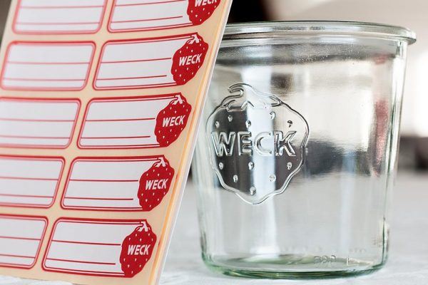 Weck Etiketten am Glas
